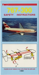 Image: safety information card: TWA (Trans World Airlines), Boeing 767-300