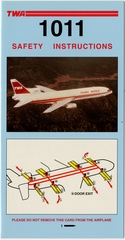 Image: safety information card: TWA (Trans World Airlines), Lockheed L-1011 TriStar