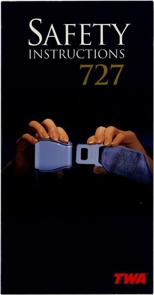 Image: safety information card: TWA (Trans World Airlines), Boeing 727