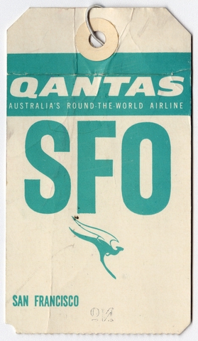 Baggage destination tag: Qantas Empire Airways