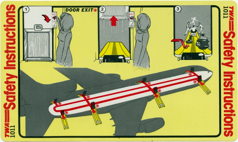 Image: safety information card: TWA (Trans World Airlines), Lockheed L-1011 TriStar