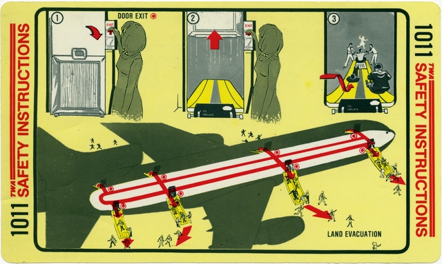Safety information card: TWA (Trans World Airlines), Lockheed L-1011 TriStar
