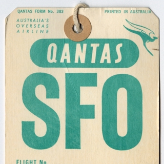 Image #2: baggage destination tag: Qantas Airways, San Francisco International Airport (SFO)