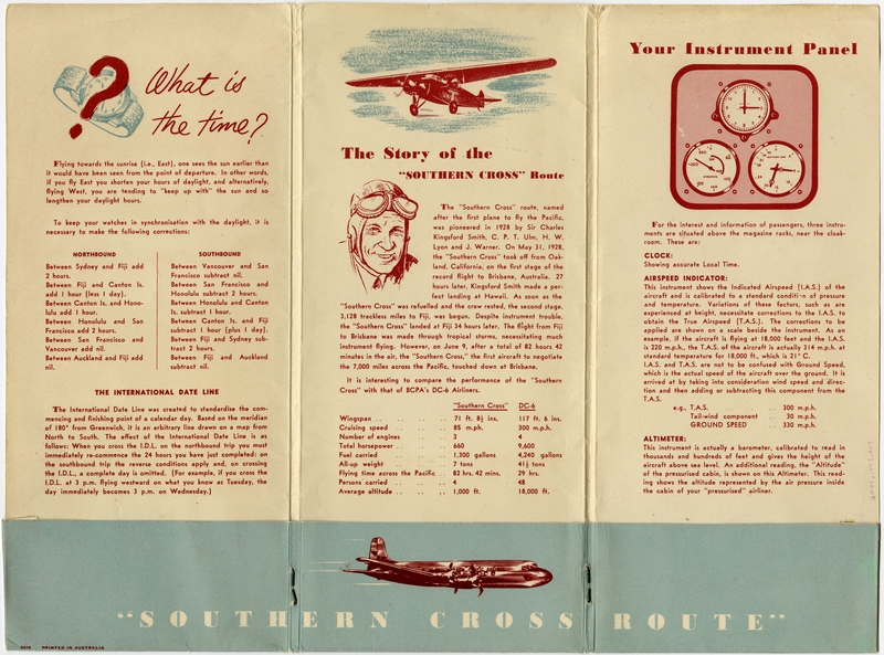 Image: flight information packet: British Commonwealth Pacific Airlines (BCPA)