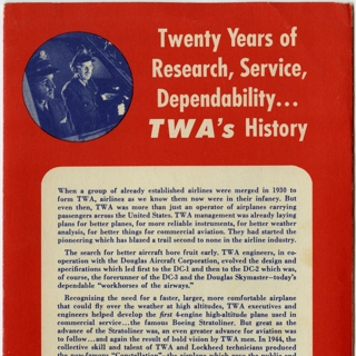 Image #7: flight information packet: TWA (Trans World Airlines), Lockheed L-049 Constellation