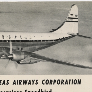 Image #6: flight information packet: BOAC (British Overseas Airways Corporation), Qantas Empire Airways, South African Airways, Tasman Empire Airways Limited, Boeing 377 Stratocruiser, Lockheed L-649 Constellation