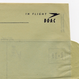 Image #10: flight information packet: BOAC (British Overseas Airways Corporation), Qantas Empire Airways, South African Airways, Tasman Empire Airways Limited, Boeing 377 Stratocruiser, Lockheed L-649 Constellation
