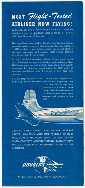 Image: brochure: British Commonwealth Pacific Airlines (BCPA), Douglas DC-6