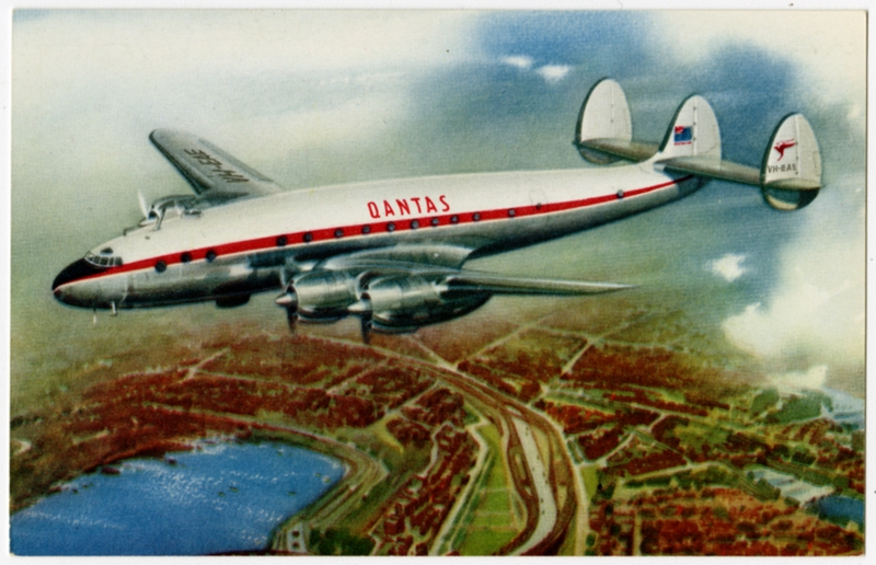 Image: postcard: Qantas Empire Airways, Lockheed Constellation