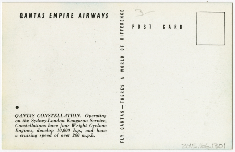 Image: postcard: Qantas Empire Airways, Lockheed Constellation