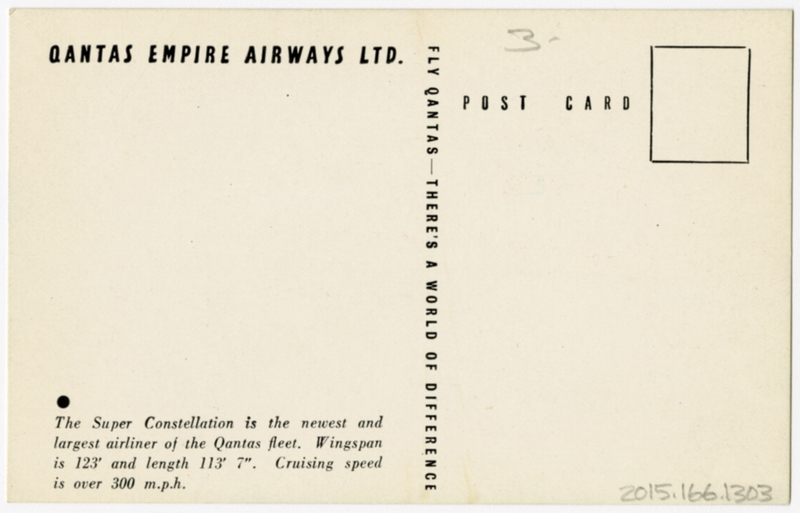 Image: postcard: Qantas Empire Airways, Super Constellation