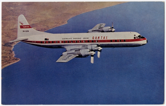 Postcard: Qantas Empire Airways, Lockheed Electra