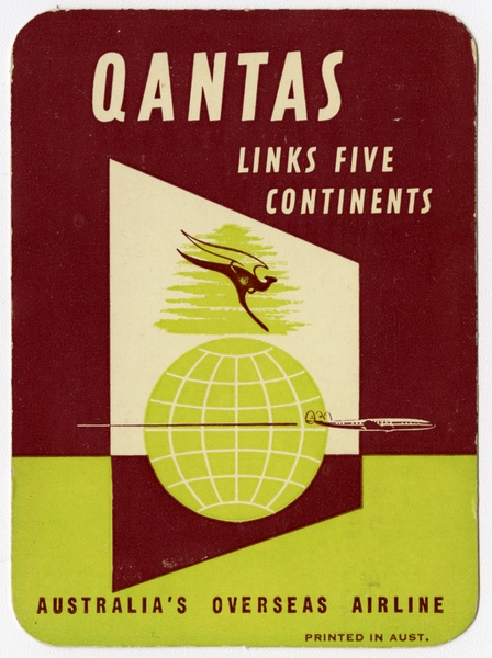 Image: pocket calendar: Qantas Airways, 1954