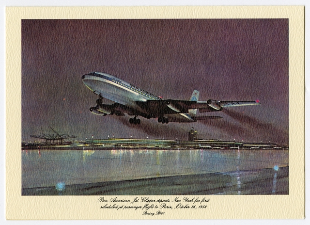 Menu: Pan American World Airways, Historic First Flights series, Boeing 707