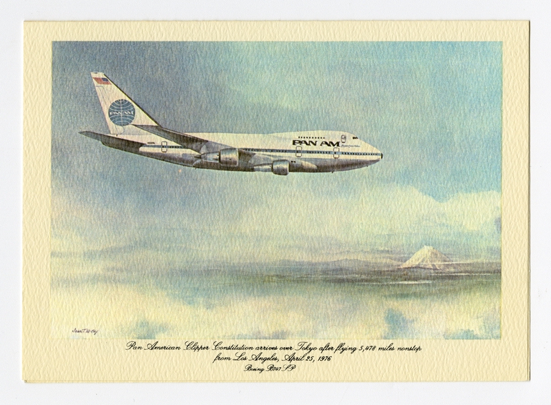 Image: menu: Pan American World Airways, Historic First Flights series, Boeing 747SP