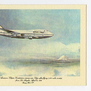 Image #1: menu: Pan American World Airways, Historic First Flights series, Boeing 747SP