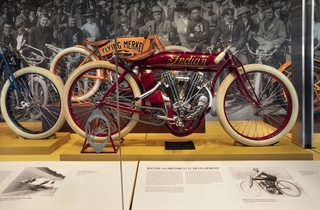 Image: Installation view of "Early American Motorcycle"
