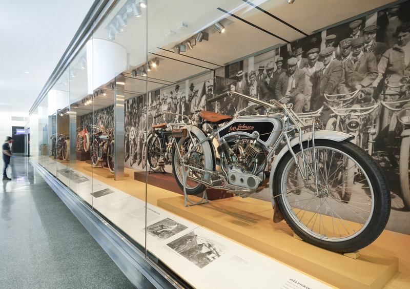 Image: Installation view of "Early American Motorcycle"