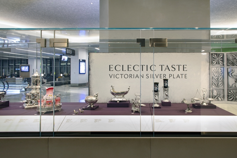 Image: Installation view of "Eclectic Taste: Victorian Silver Plate"