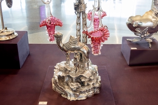 Installation view of "Eclectic Taste: Victorian Silver Plate"