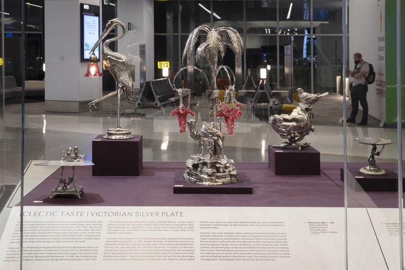 Image: Installation view of "Eclectic Taste: Victorian Silver Plate"