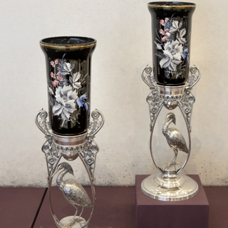 Installation view of "Eclectic Taste: Victorian Silver Plate"