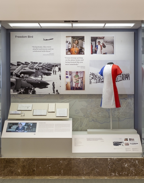 Image: Installation view of "Flying the Freedom Birds: Airlines and the Vietnam War"