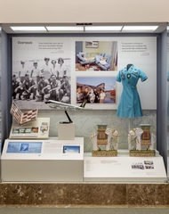 Image: Installation view of "Flying the Freedom Birds: Airlines and the Vietnam War"