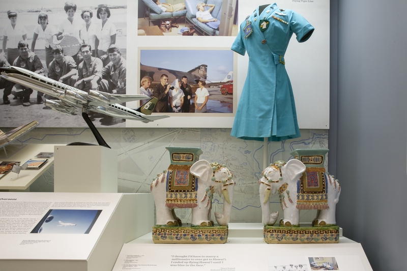 Image: Installation view of "Flying the Freedom Birds: Airlines and the Vietnam War"