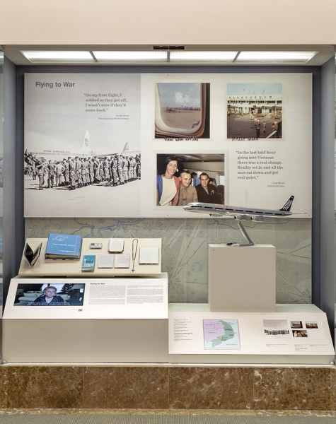 Image: Installation view of "Flying the Freedom Birds: Airlines and the Vietnam War"