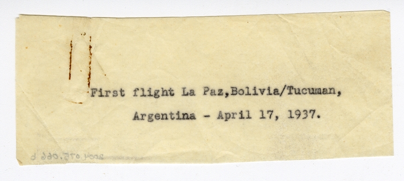 Image: airmail flight cover: Panagra (Pan American-Grace Airways), La Paz, Bolivia - Tucuman, Argentina