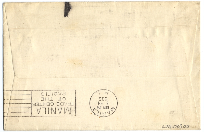 Image: airmail flight cover: Pan American Airways, FAM-14, first transpacific airmail flight, San Francisco (Alameda) - Manila route