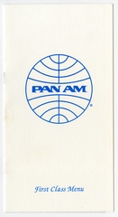 menu: Pan American World Airways, First Class