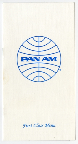 Menu: Pan American World Airways, First Class
