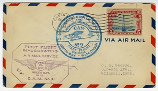 Image: airmail flight cover: First airmail flight, CAM, St. Paul, Minnesota