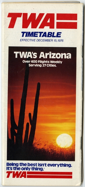 Image: timetable: TWA (Trans World Airlines)
