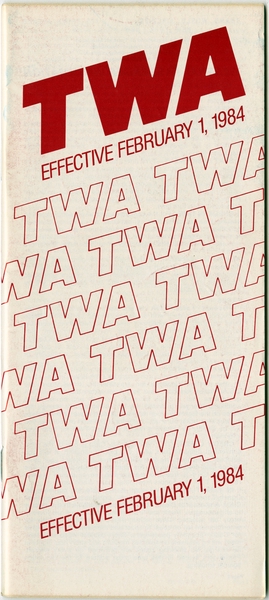 Image: timetable: TWA (Trans World Airlines)