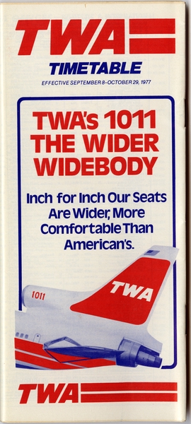 Image: timetable: TWA (Trans World Airlines)