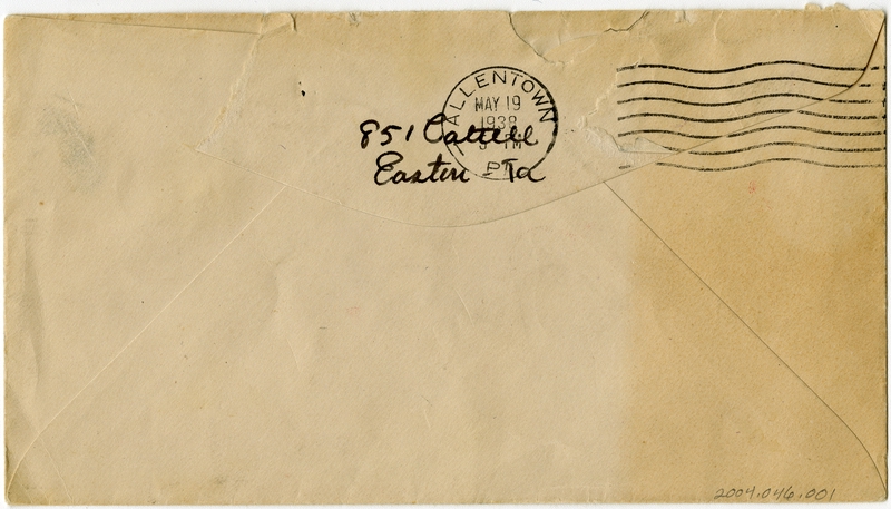 Image: airmail flight cover: National Air Mail Week, Easton, Pennsylvania