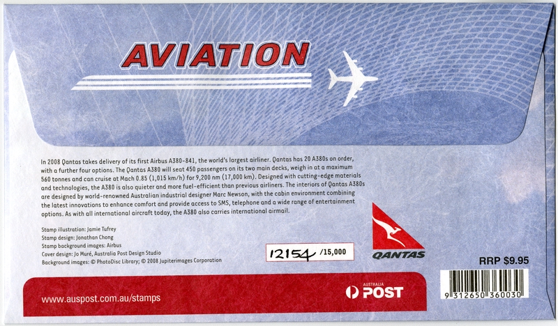 Image: airmail flight cover: Qantas Airways