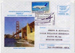 Image: airmail flight cover: World Philatelic Exhibition 1997