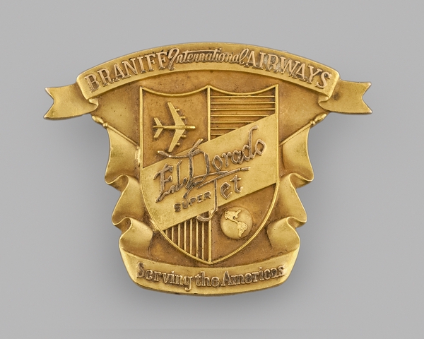 Hostess hat badge: Braniff International Airways