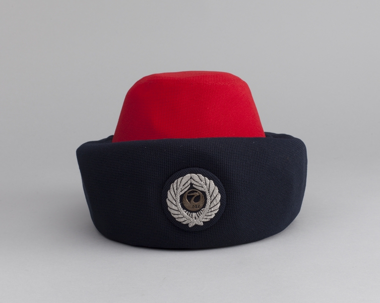 Image: flight attendant hat: JAL (Japan Air Lines)