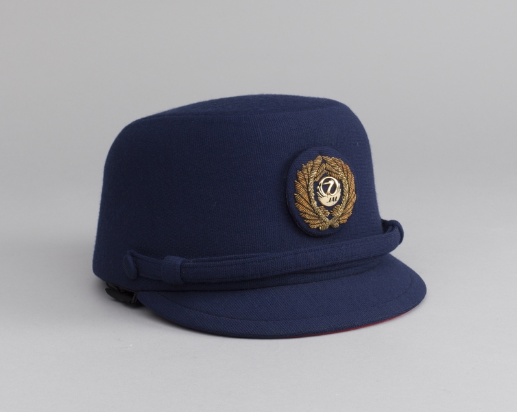 Image: flight attendant hat: JAL (Japan Air Lines)