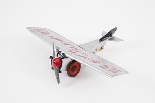Image: toy airplane: variant of Charles Lindbergh's "Spirit of St. Louis"
