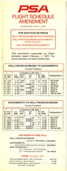 Image: timetable: Pacific Southwest Airlines (PSA), flight schedule amendment