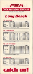 Image: timetable: Pacific Southwest Airlines (PSA), quick reference, Long Beach
