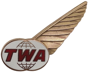 Image: air hostess wing: TWA (Trans World Airlines)