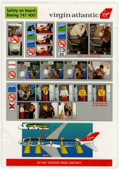 Image: safety information card: Virgin Atlantic, Boeing 747-400