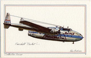 Image: postcard: United Air Lines, Fairchild C-82 Packet